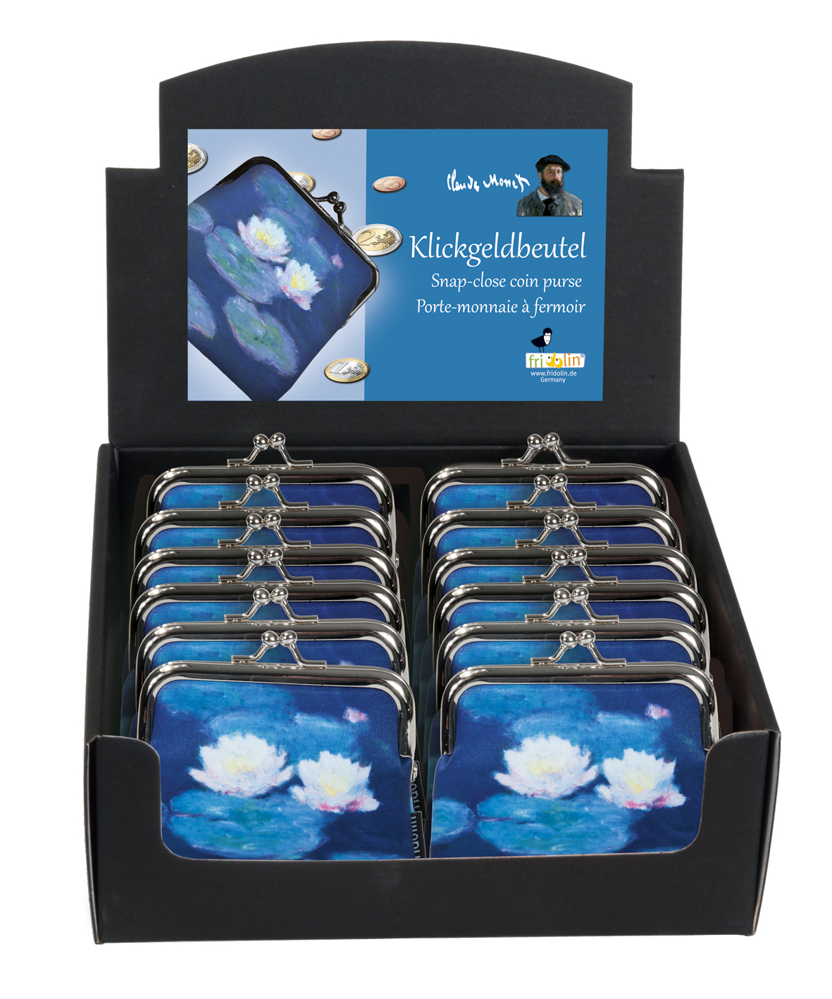 Portmonnäer, Claude Monet, Bordsdisplay med 12 st., TEMA-produkt