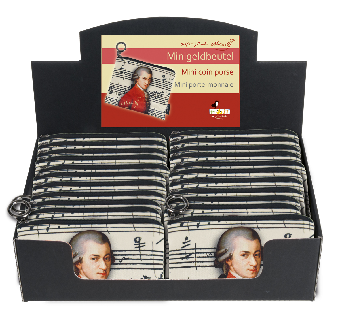 Mini-Punge, Wolfgang Amadeus Mozart, Borddisplay med 24 stk. TEMA-produkt