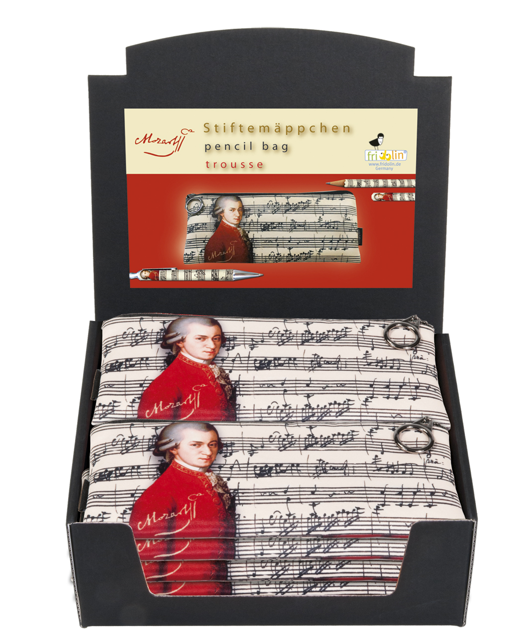Penalhus, Wolfgang Amadeus Mozart, Borddisplay med 20 stk. TEMA-produkt