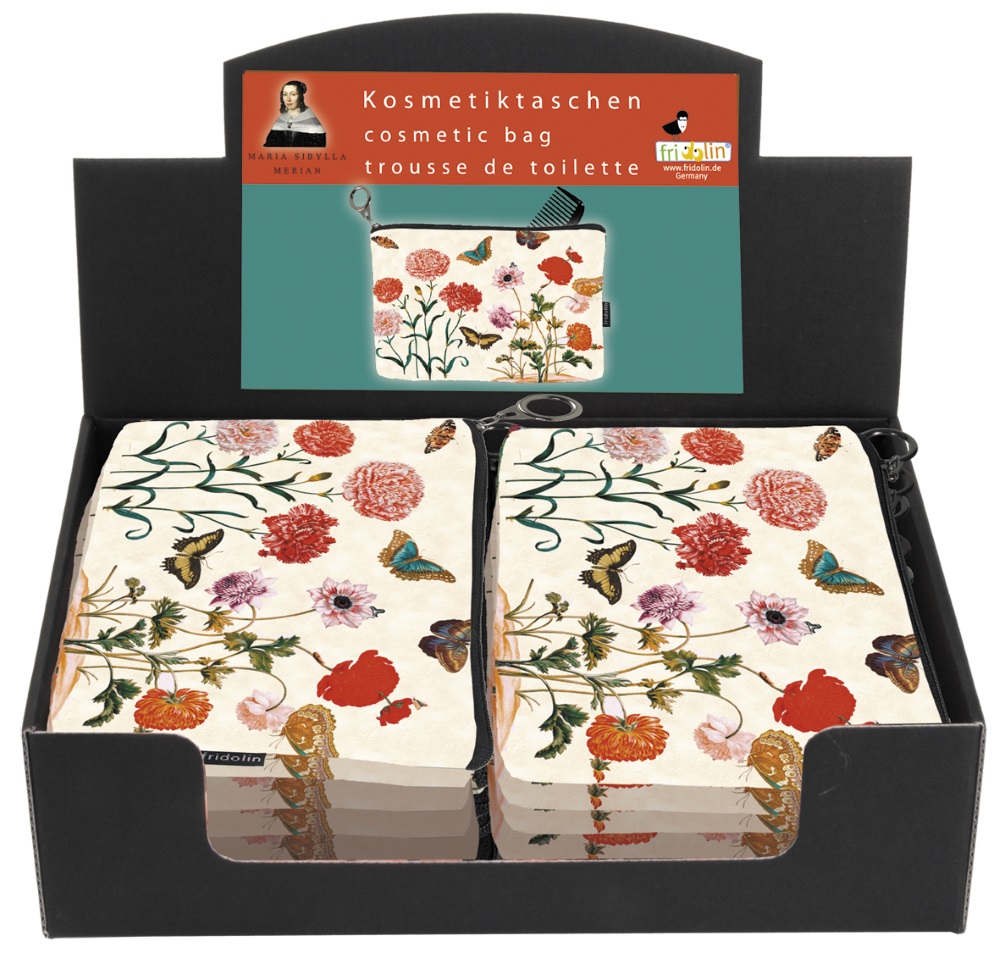 Toilettasker, Lille, Maria Sibylla Merian, Borddisplay med 12 stk.