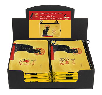Toilettasker, Lille, Chat Noir, Steinlen, Borddisplay med 12 stk. TEMA-produkt