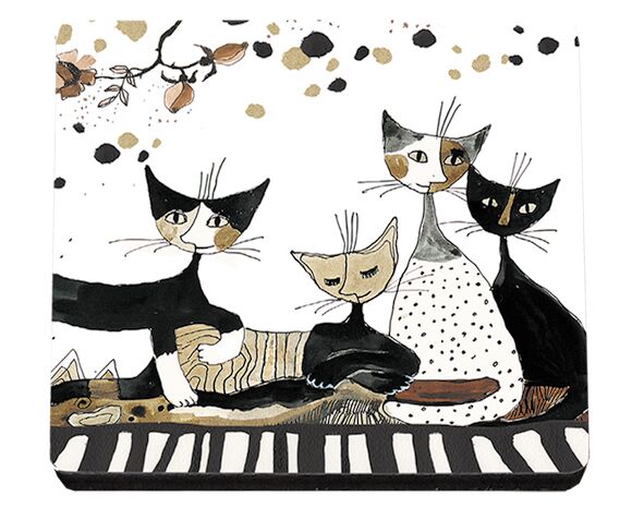 Glasunderlägg MDF, Rosina Wachtmeister, Cats Sepia