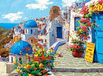 Spring in Santorini, puslespil med 2000 brikker (C-200603)