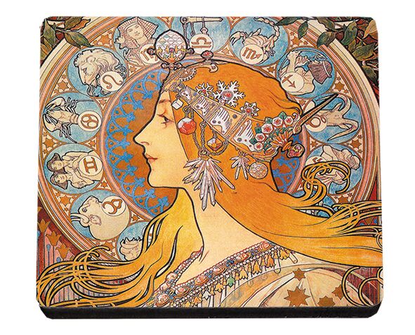 Glasunderlägg MDF, Art Nouveau, Zodiak