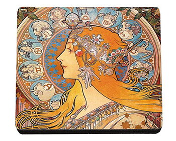 Glasunderlägg MDF, Art Nouveau, Zodiak