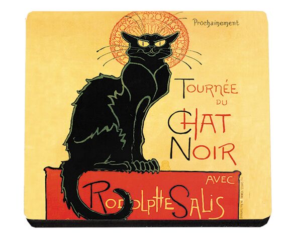 Glasunderlägg MDF, Art Nouveau, Chat Noir