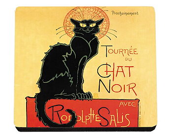 Glasunderlägg MDF, Art Nouveau, Chat Noir