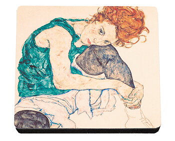 Glasunderlägg MDF, Egon Schiele, Sittande kvinna