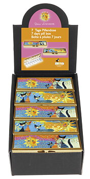 7-dages pilleæske med spejl, Rosina Wachtmeister, Borddisplay, 18 stk.