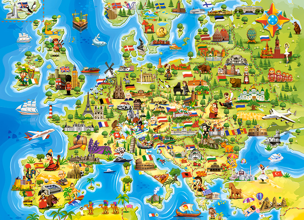 Map of Europe, 100-bitarspussel (B-111060)