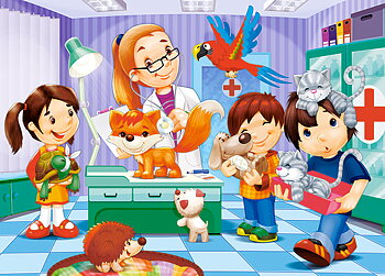At the Animal Doctor, 60-bitarspussel (B-06847)