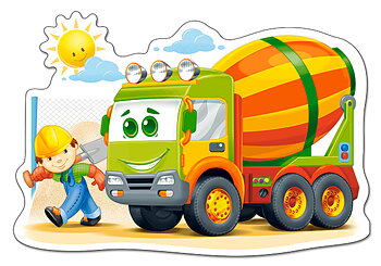 Concrete Mixer, puslespil med 12 brikker Maxi (B-120086) 