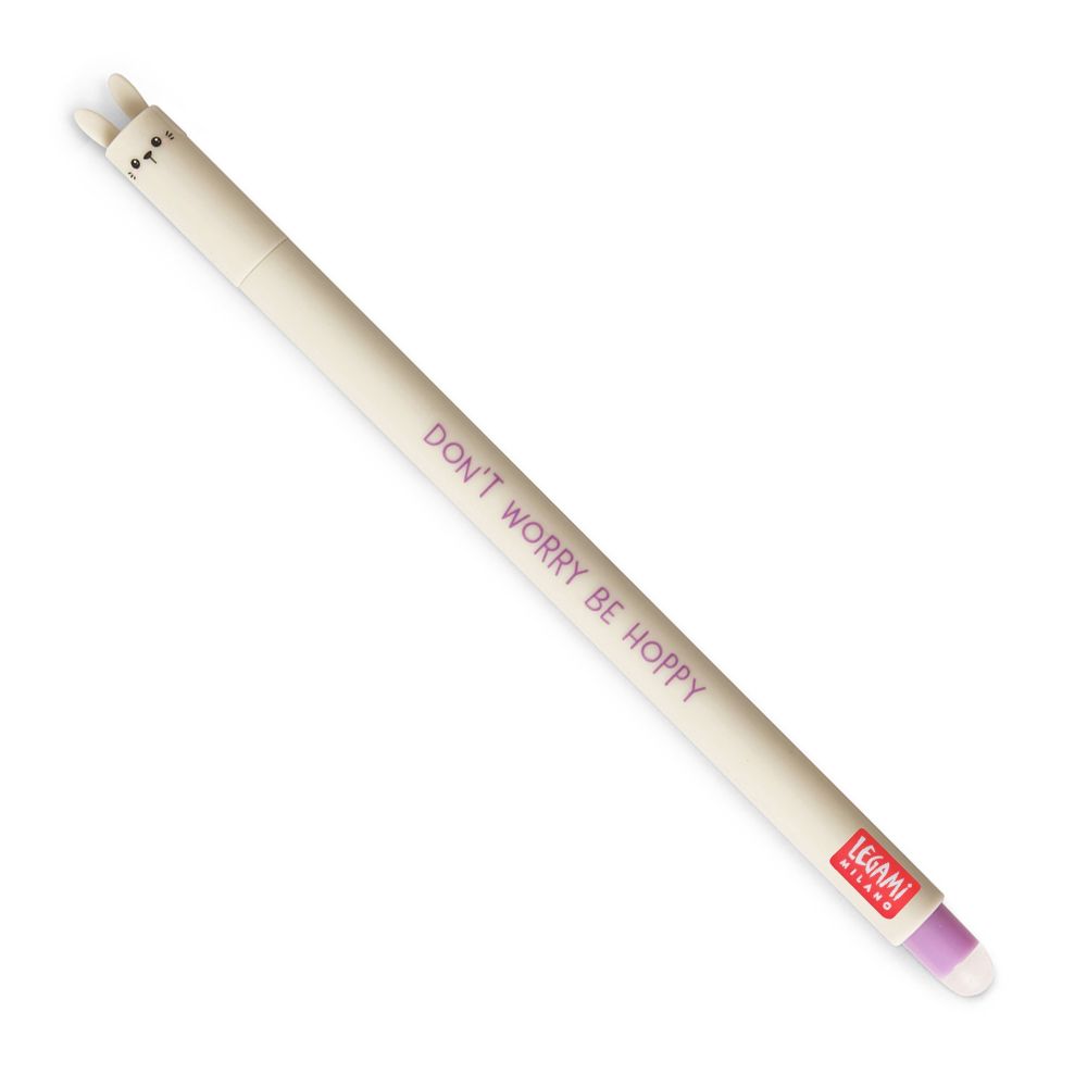 Erasable gel pen, Rabbit, lilla, gelpen med blæk der kan viskes ud