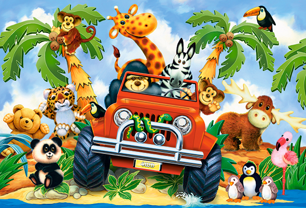 Softies on Safari, 40-bitarspussel Maxi (B-040131)