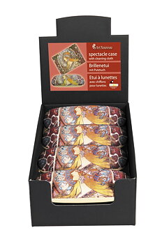Brilleetuier med pudseklude, Art Nouveau, Borddisplay med 8 stk. TEMA-produkt