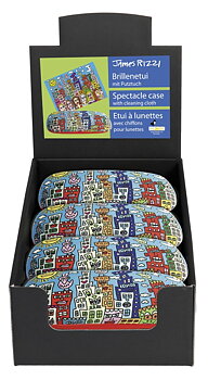 Brilleetuier med pudseklude, James Rizzi, Borddisplay med 8 stk. TEMA-produkt