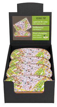 Brilleetuier med pudseklude, Wien - kort, Borddisplay med 8 stk. TEMA-produkt