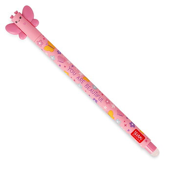 Erasable gel pen, Butterfly, rosa, gelpenna med utsuddbart bläck