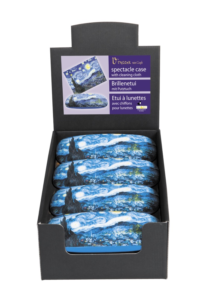 Brilleetuier med pudseklude, Vincent van Gogh, Borddisplay med 8 stk. TEMA-produkt