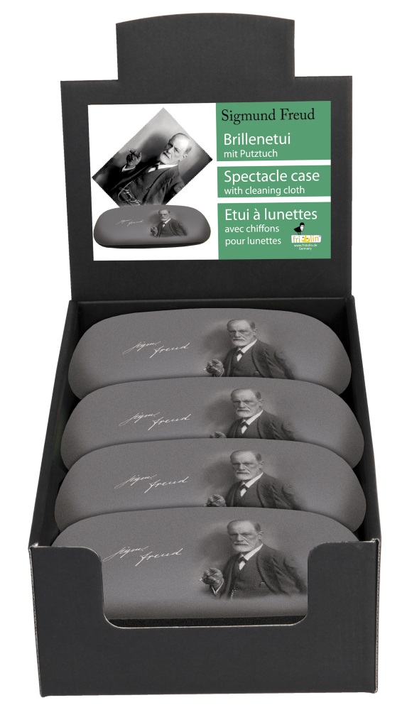 Glasögonetuier med putsdukar, Sigmund Freud, Bordsdisplay med 8 st., TEMA-produkt