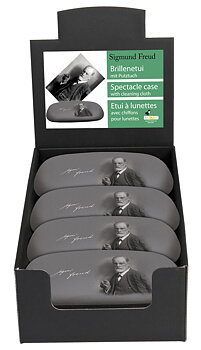Brilleetuier med pudseklude, Sigmund Freud, Borddisplay med 8 stk. TEMA-produkt