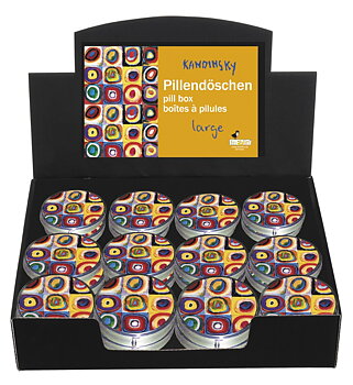 Runde Pilleæsker med spejl, stor, Vasilij Kandinsky, Borddisplay med 24 stk. TEMA-produkt