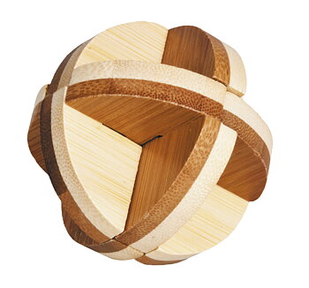 Bambus-3D-puslespil, naturfarvet, Tre plader, Sværhedsgrad: 3/5