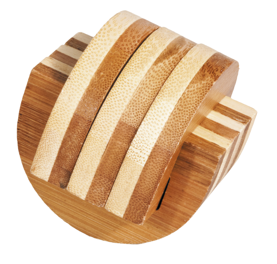 Bambu-3D-pussel, naturfärgat, Klämmor, Svårighetsgrad: 3/5