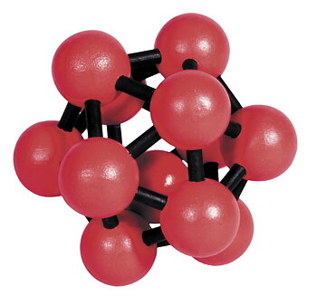 Bambus-3D-puslespil, farvet, Atom, rød/sort, Sværhedsgrad: 3/5