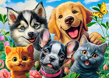 Pets Selfie, 120-bitarspussel (B-13609)