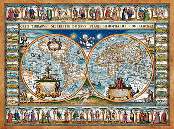 Map of the world, 1639, puslespil med 2000 brikker (C-200733)