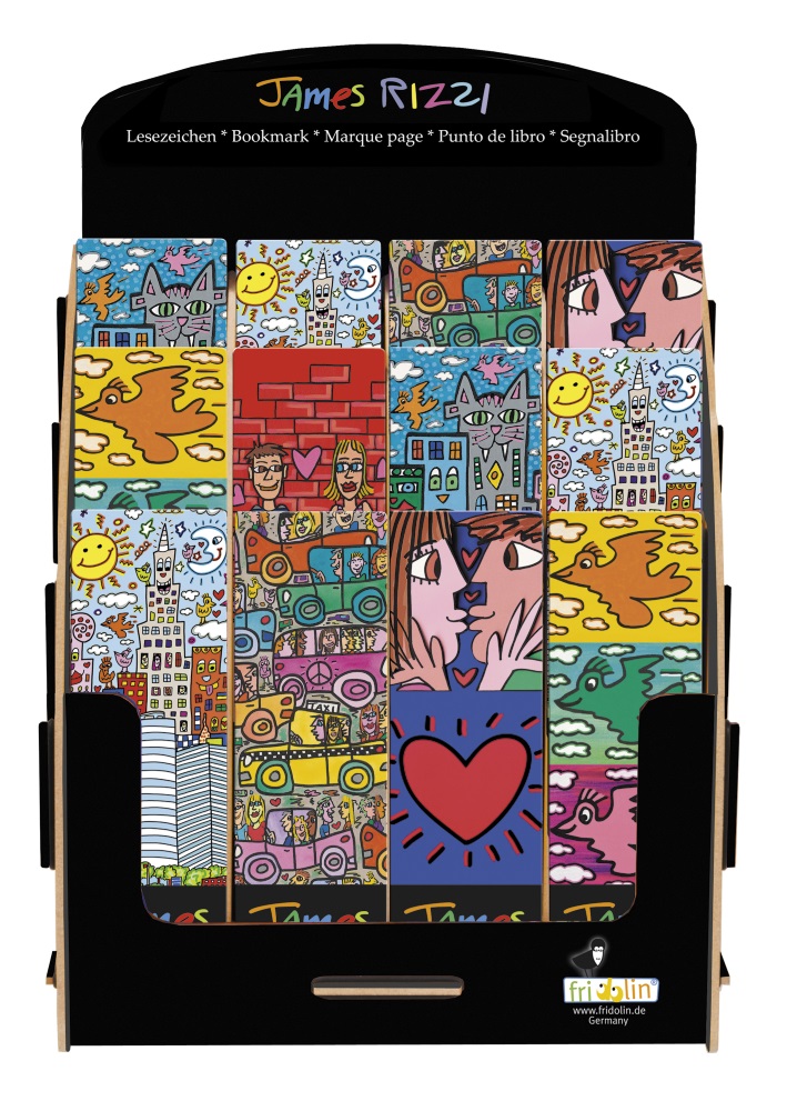 Bogmærker i pap, James Rizzi, Borddisplay med 240 stk. TEMA-produkt