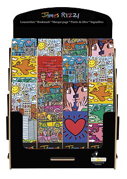 Bogmærker i pap, James Rizzi, Borddisplay med 240 stk. TEMA-produkt