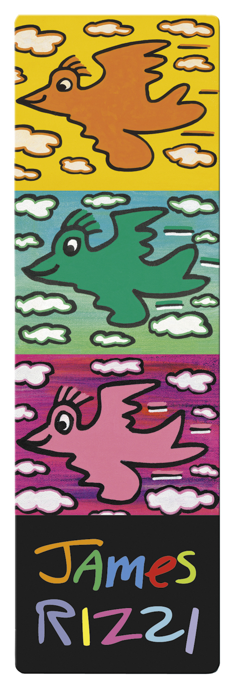 Bokmärke i papp, Birds, James Rizzi, TEMA-produkt