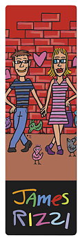 Bogmærke i pap, Me For You, You For Me, James Rizzi TEMA-produkt