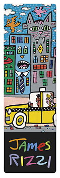 Bogmærke i pap, Hello Yellow Ride Back Home, James Rizzi TEMA-produkt