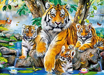 Tigers by the Stream, puslespil med 120 brikker (B-13517)