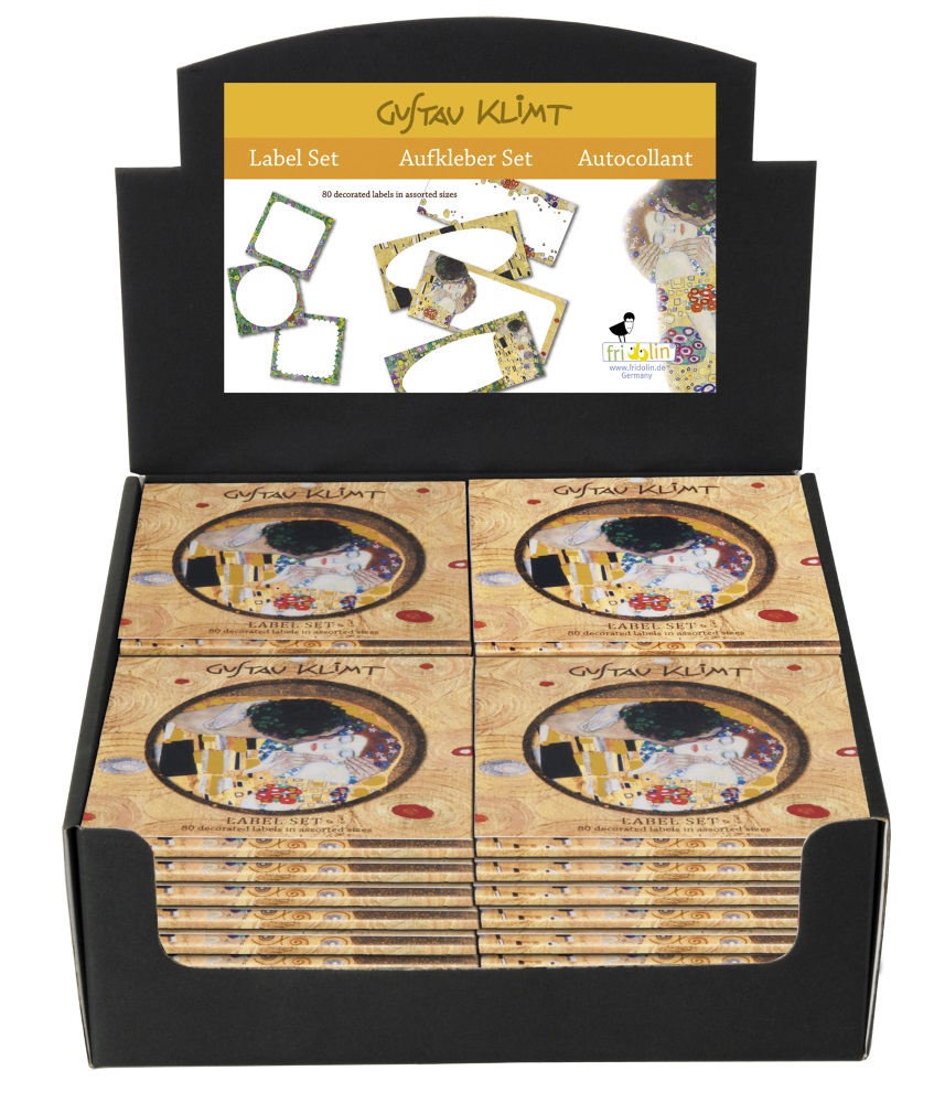 Etiketter, Gustav Klimt, Bordsdisplay med 40 st., TEMA-produkt