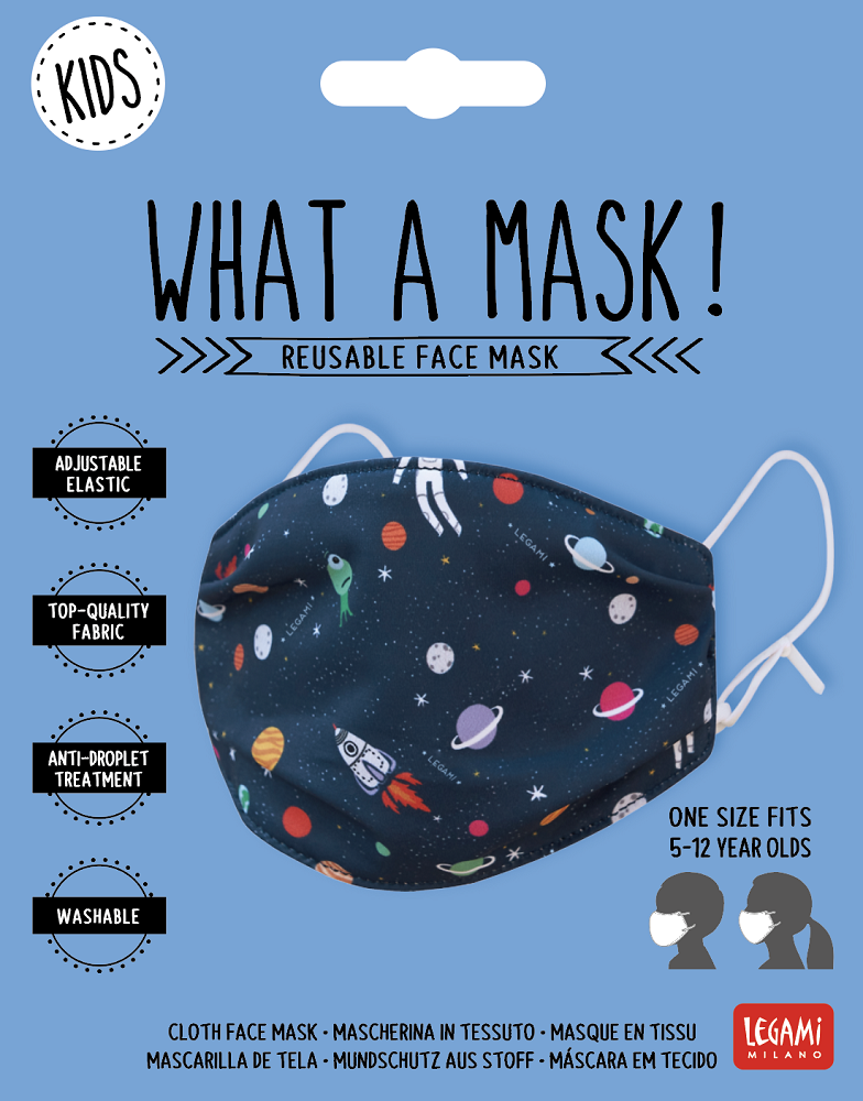 Mundbind/ansigtsmaske af stof, Kids size, Space - 2