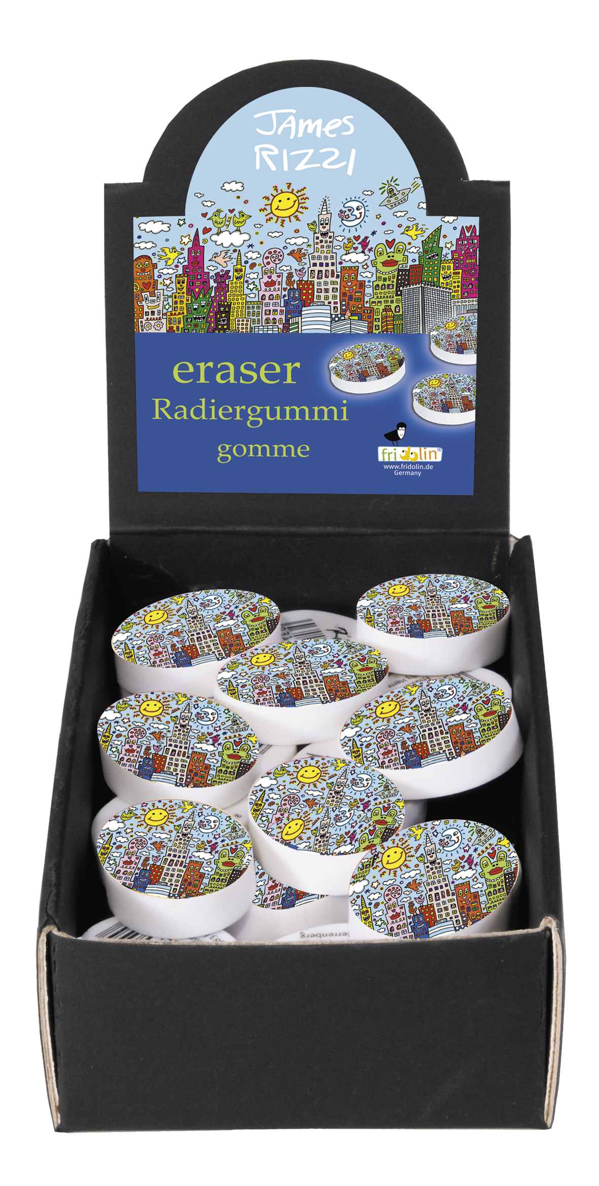 Suddgummin, James Rizzi, Bordsdisplay med 60 st., TEMA-produkt