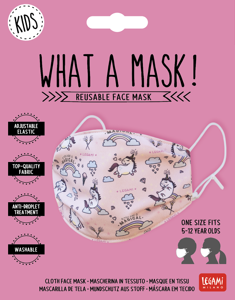 Munskydd/Ansiktsmask av tyg, Kids size, Unicorn - 2