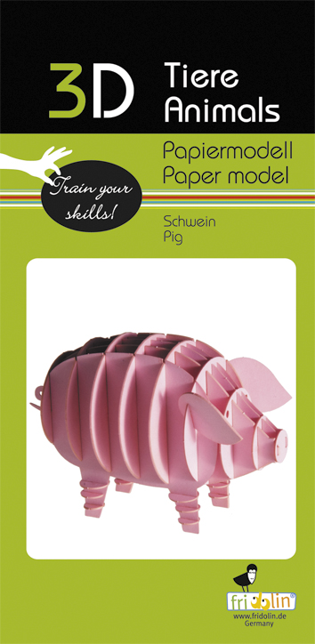 3D-pappersmodell, Gris - 2