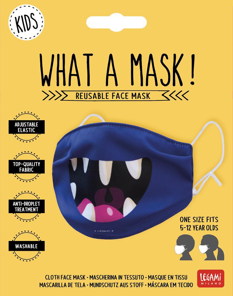 Munskydd/Ansiktsmask av tyg, Kids size, Smile - 2