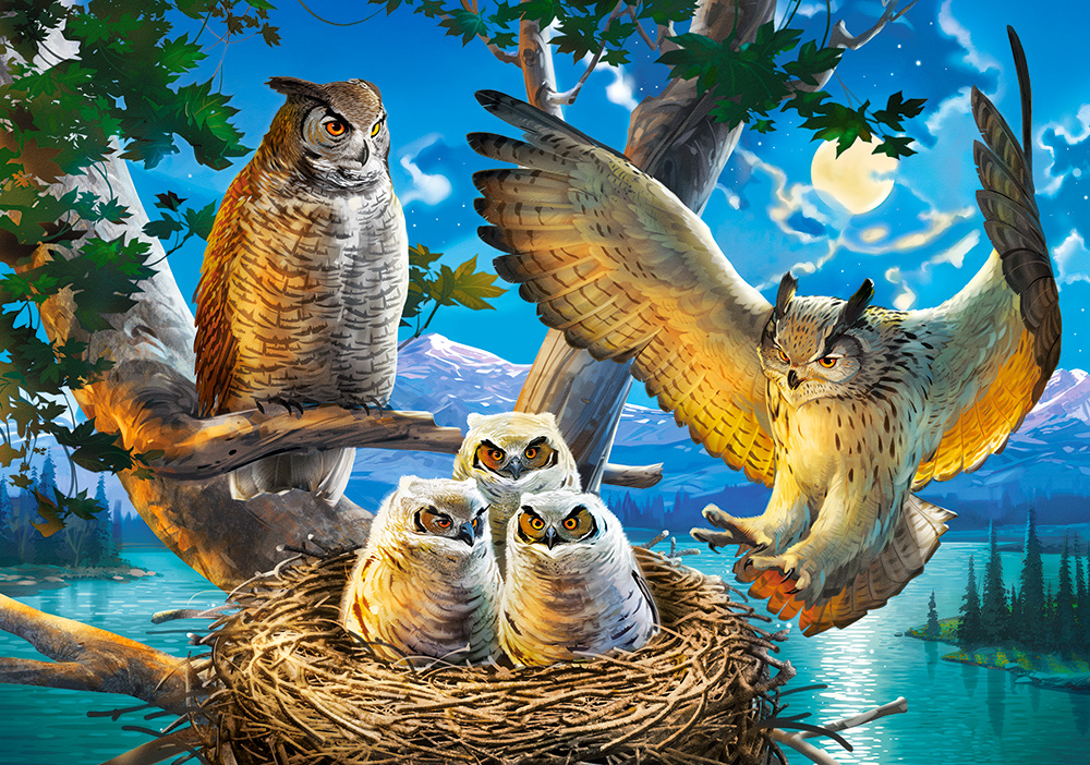 Owl Family, 500-bitarspussel (B-53322)