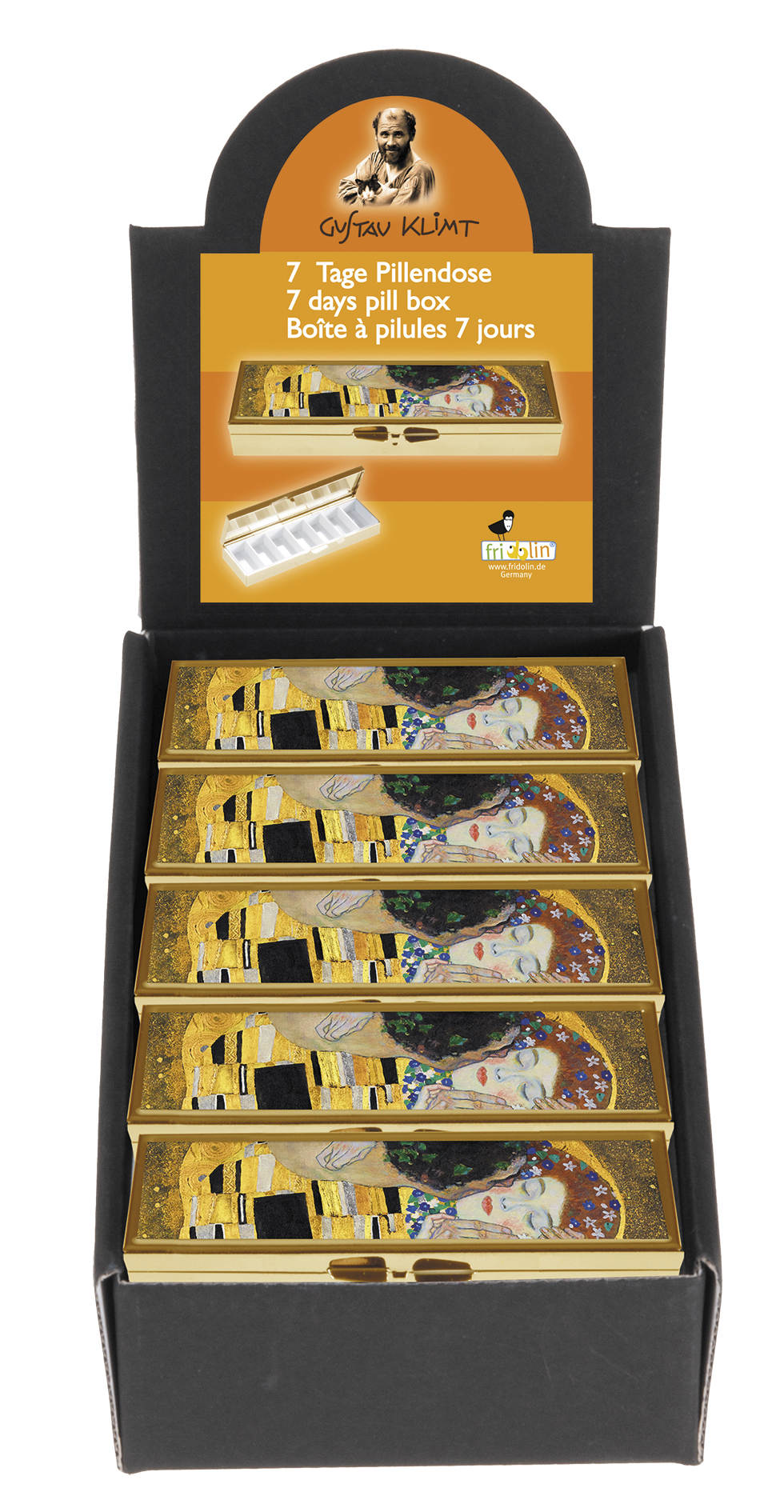 7-dagars pillerask med spegel, Gustav Klimt, Bordsdisplay, 18 st.