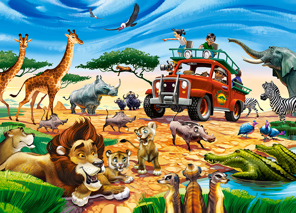 Safari Adventure, puslespil med 180 brikker (B-018390)