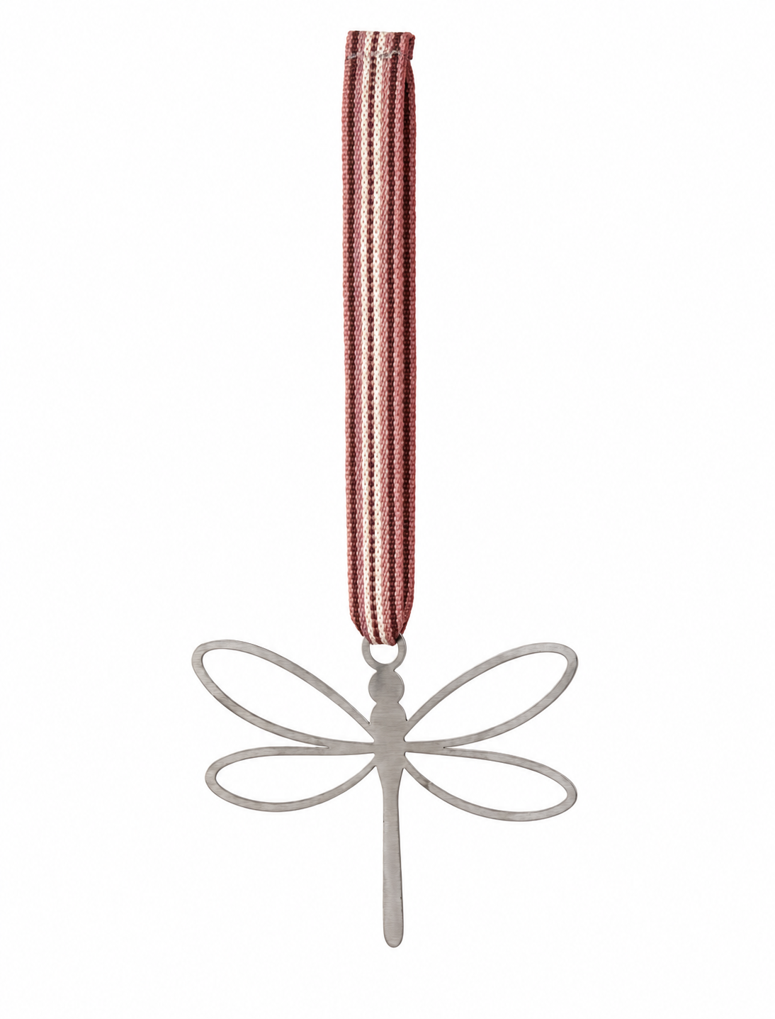 Stålslända med ljusrosa tygband