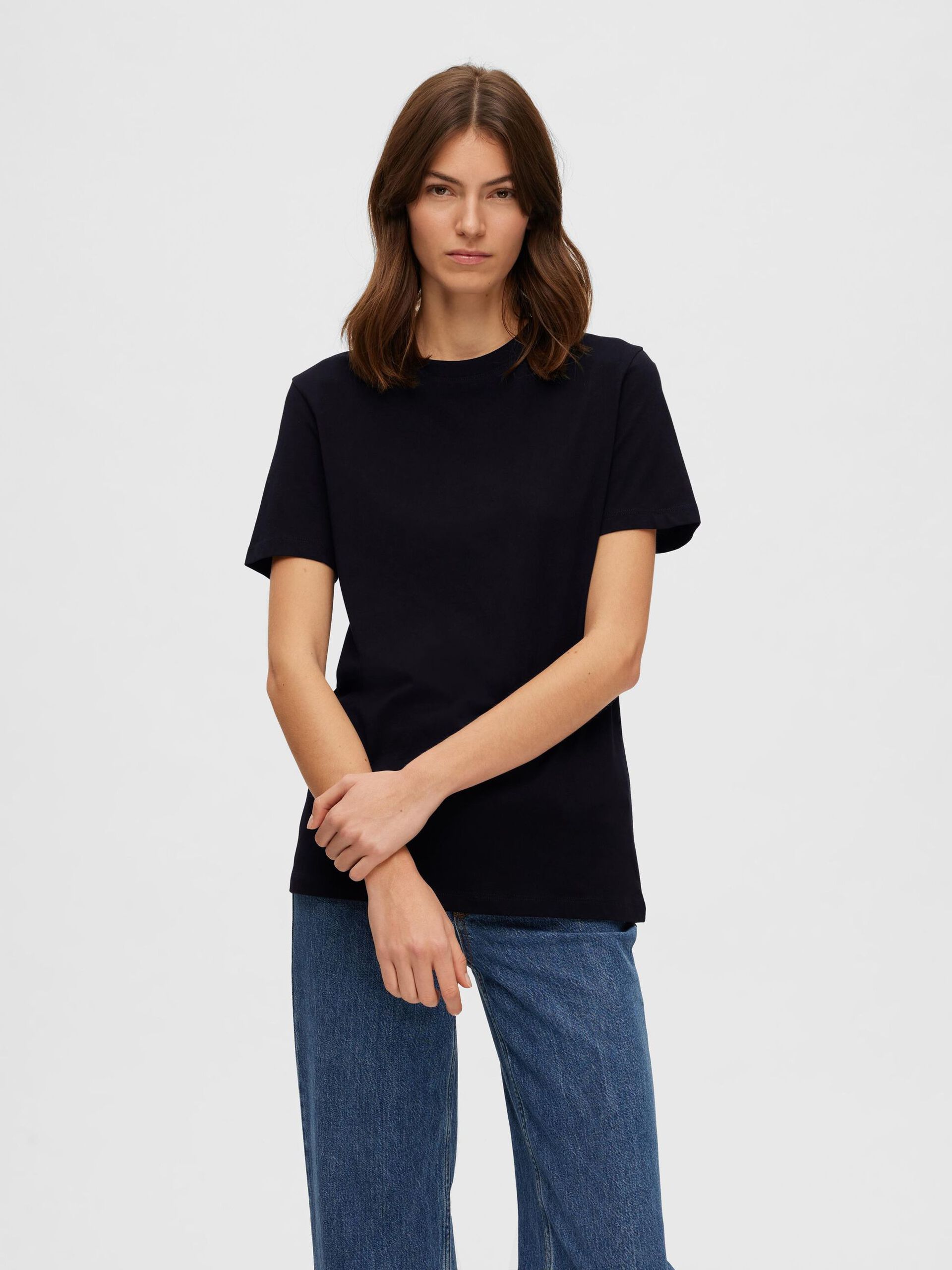 Selected Femme O-neck Classic T-shirt Black - 4