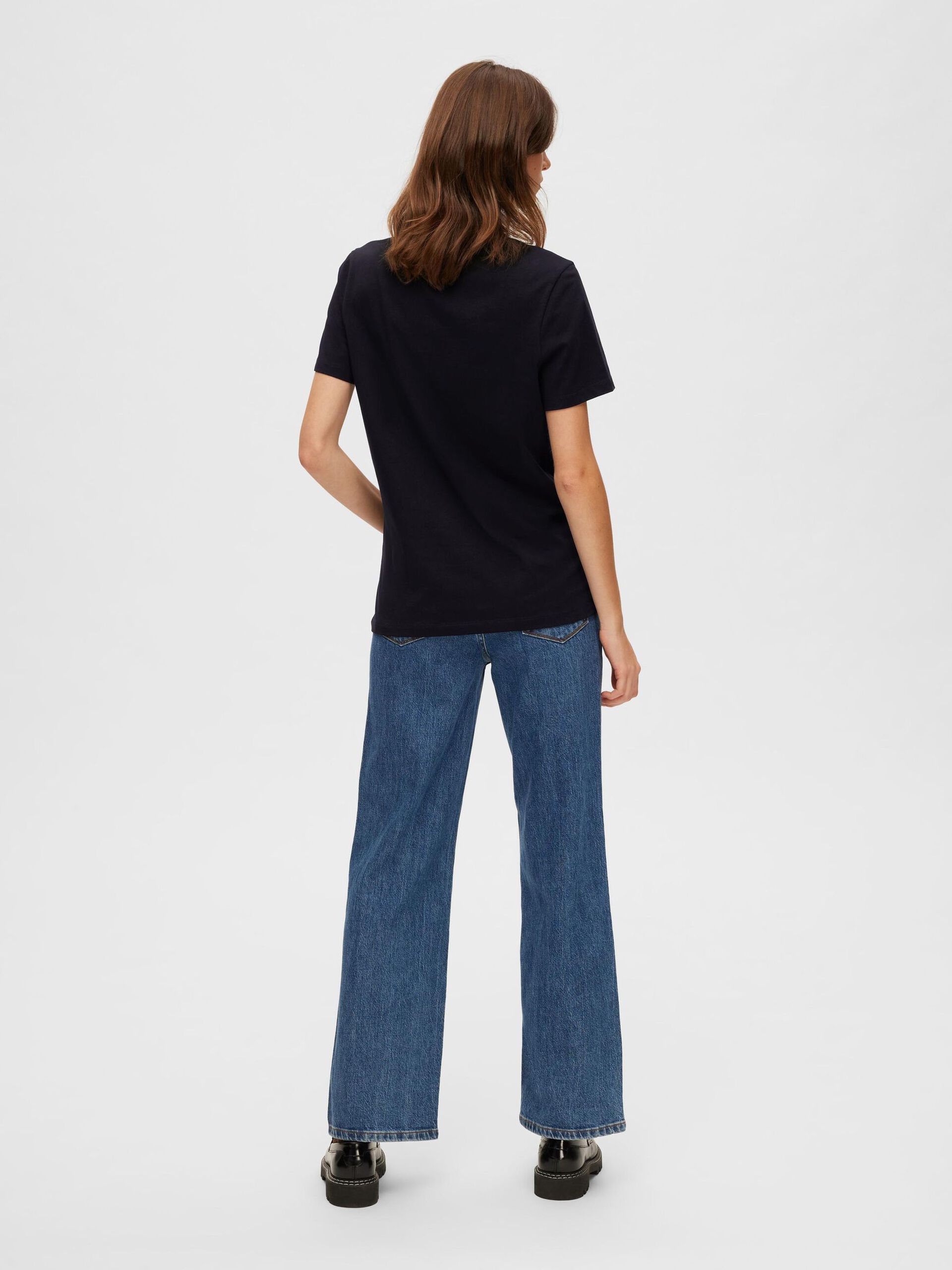 Selected Femme O-neck Classic T-shirt Black - 3