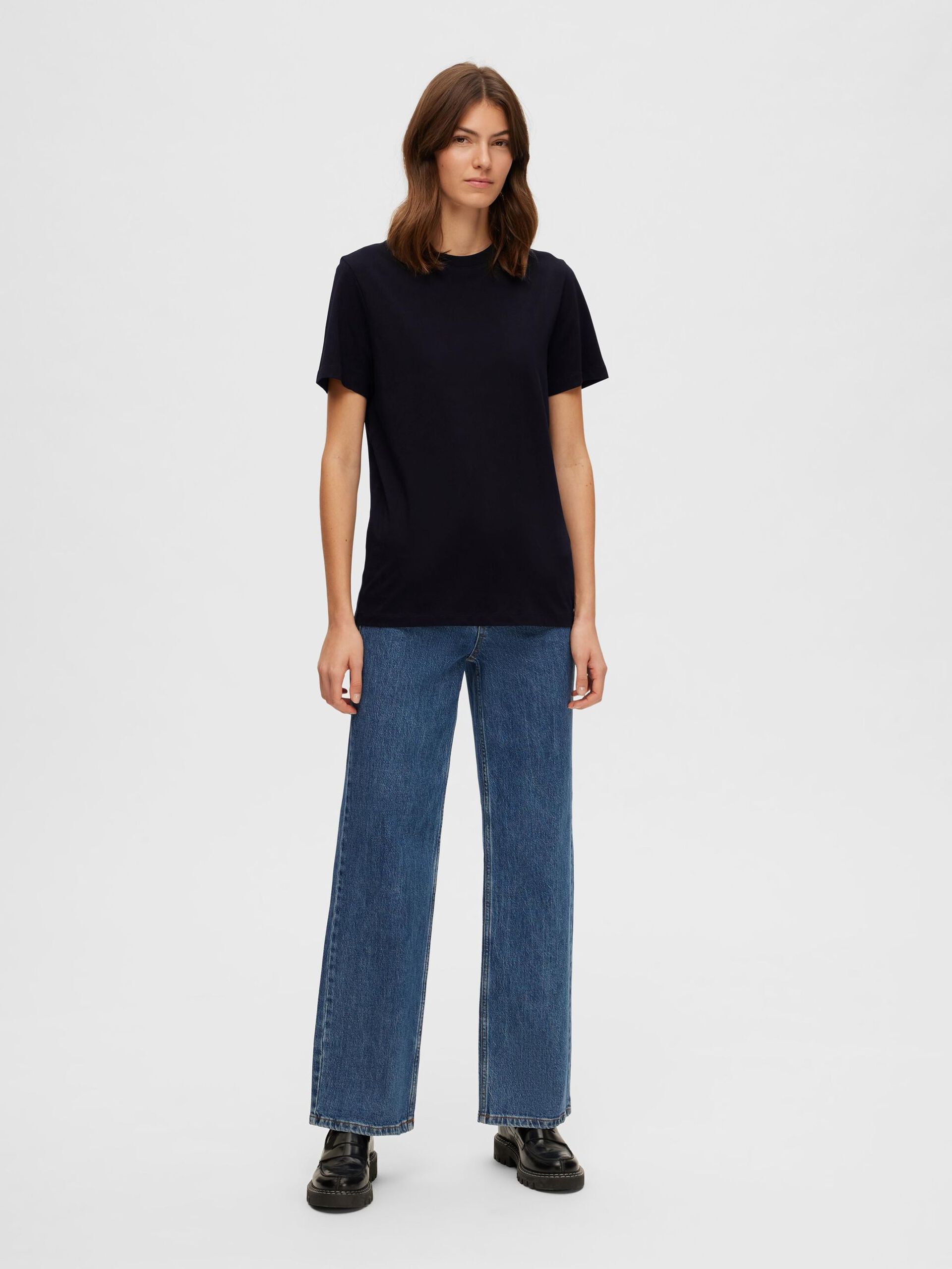 Selected Femme O-neck Classic T-shirt Black - 2